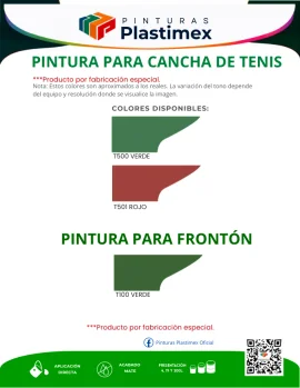 Muestrario oficial Pintura para frontón