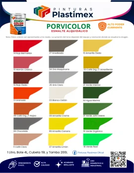 Muestrario oficial Porvicolor Esmalte Alquidálico