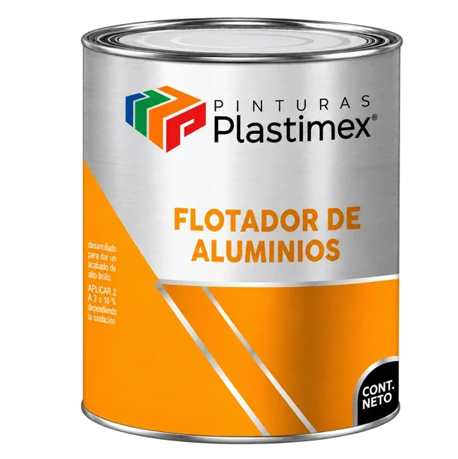 Vista ampliada del envase de Flotador de Aluminio